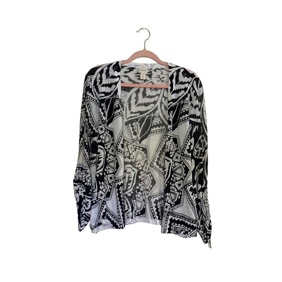 Chicos black and white open cardigan size 2 (L/12) - Picture 1 of 7